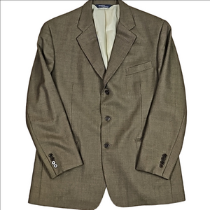 Vintage 80s Polo by Ralph Lauren 100% Wool Tan / Brown Sport Coat Blazer Size 41